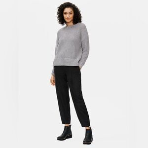 NWT EILEEN FISHER Organic Cotton Cord Crew Neck Box-Top Sweater Pullover Size L